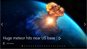 Meteor Strike Misleading Headline